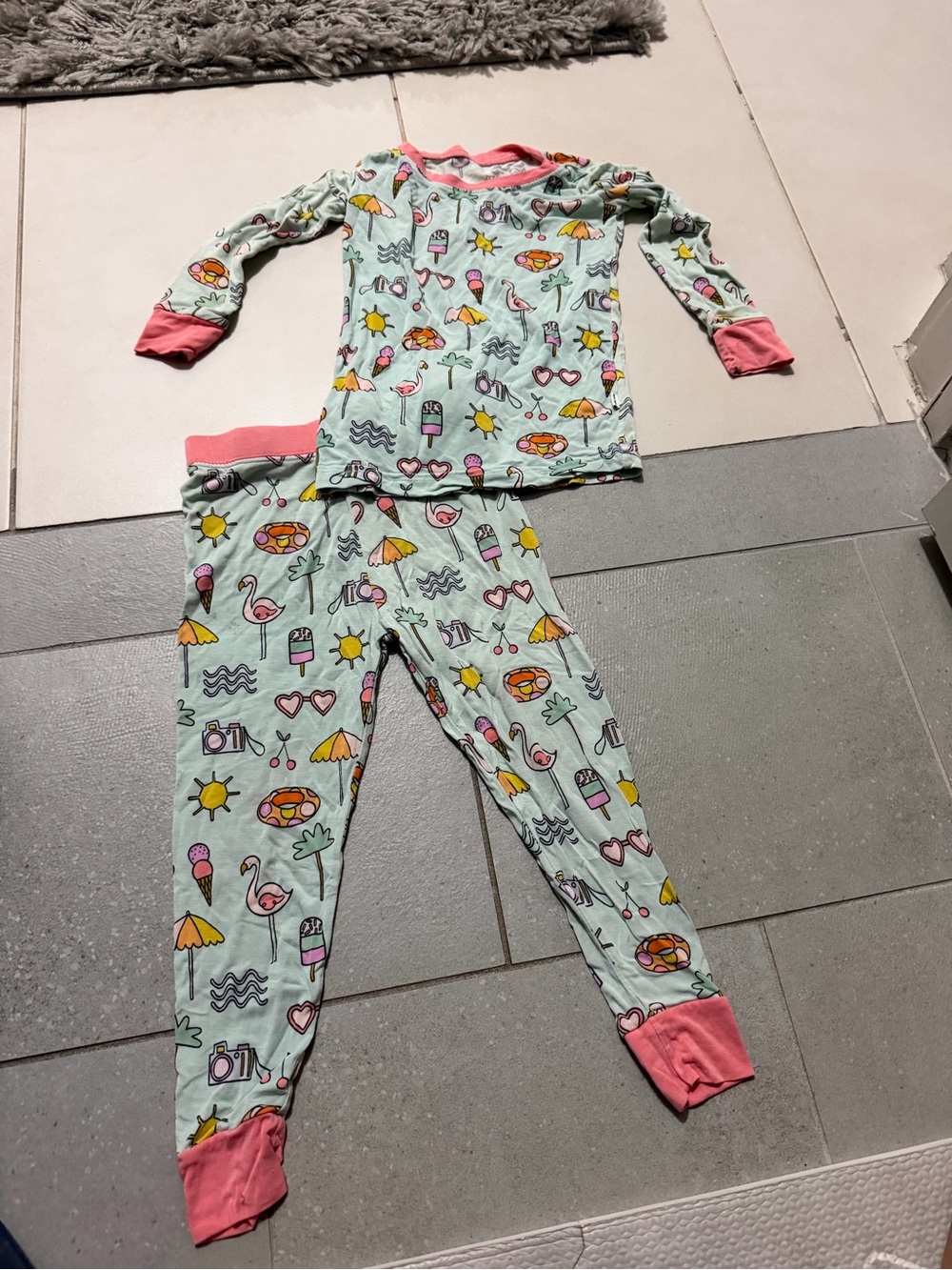 Little sleepies summer print pajama set